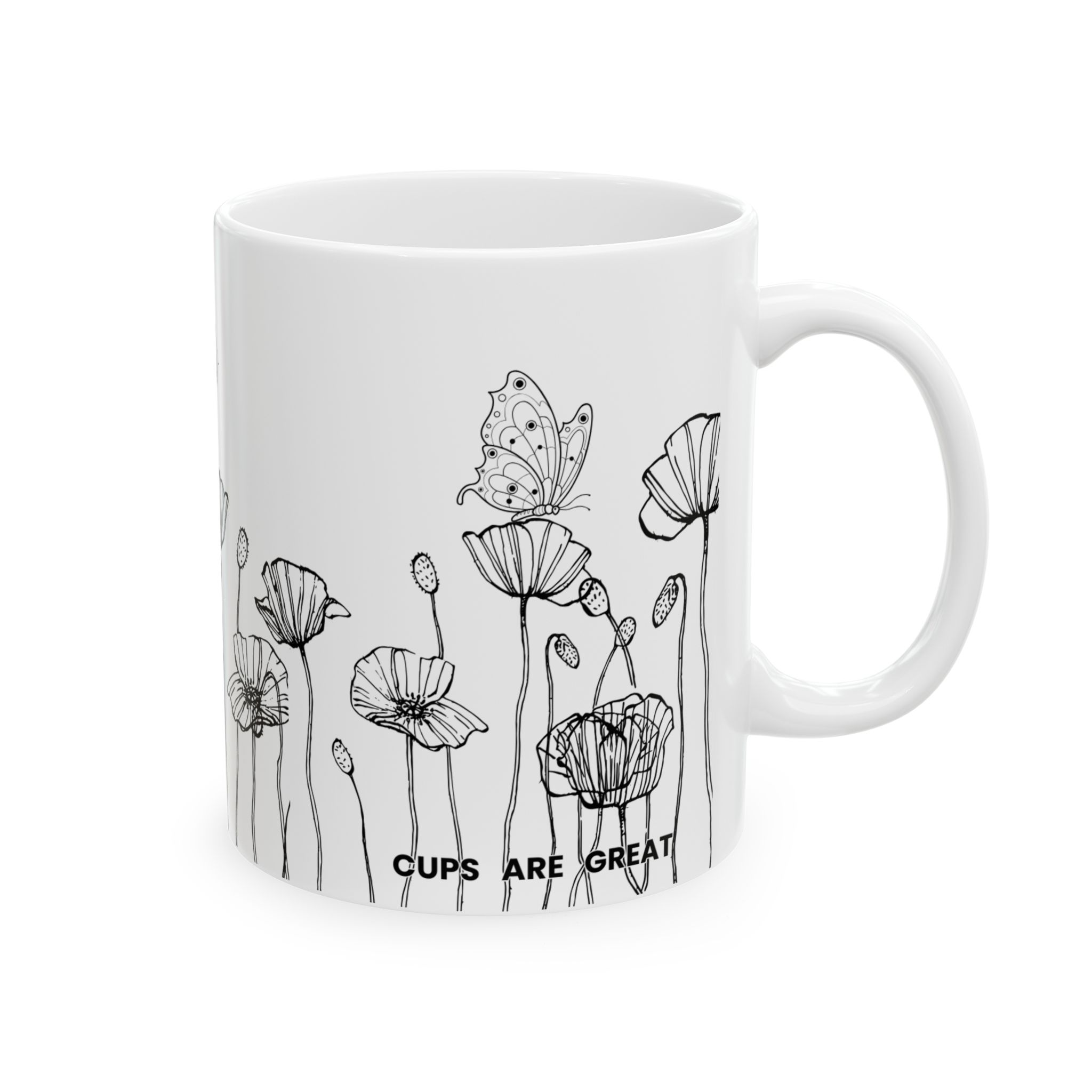 Poppies and butterflies